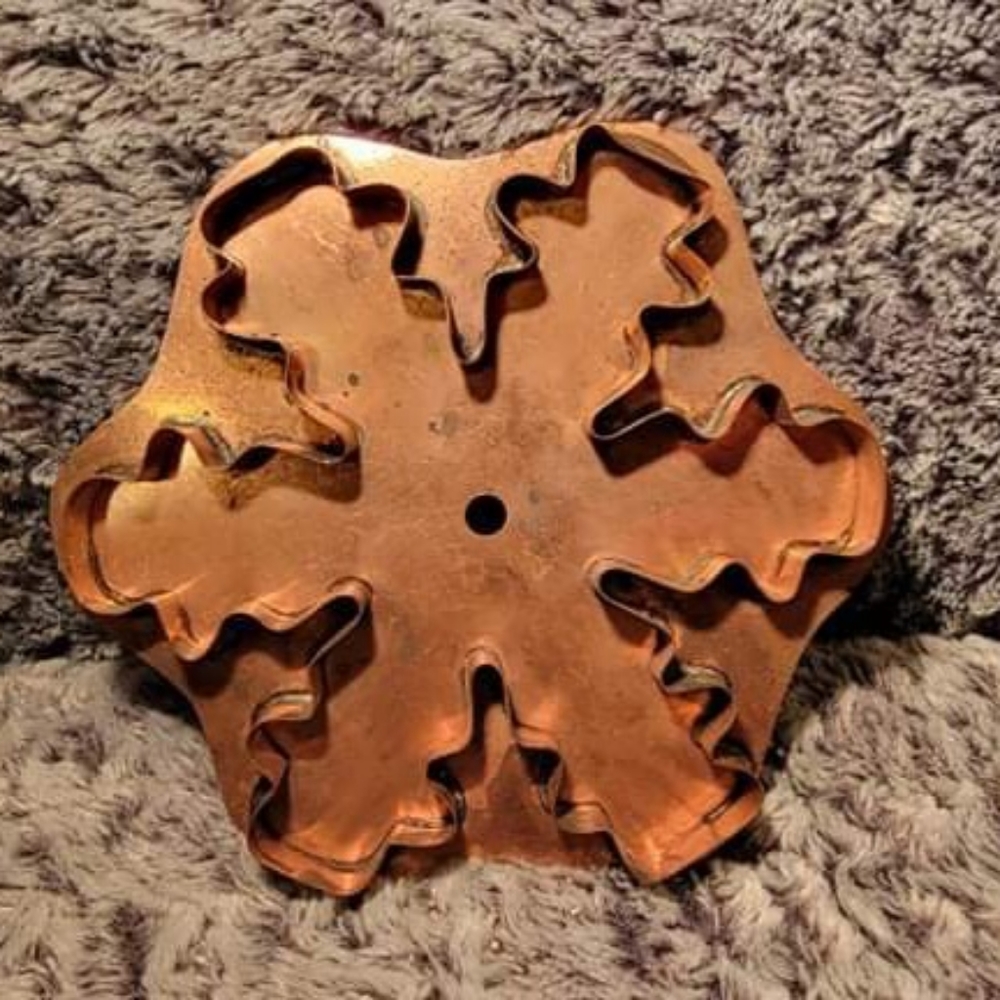 Vintage Martha Stewart copper cookie cutter "snow crystal"